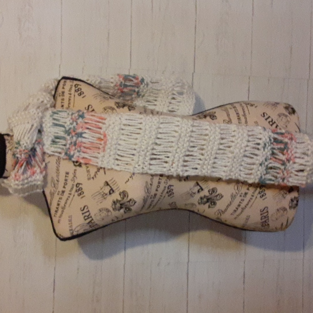 Handknit Long Scarf In Drop Stitch